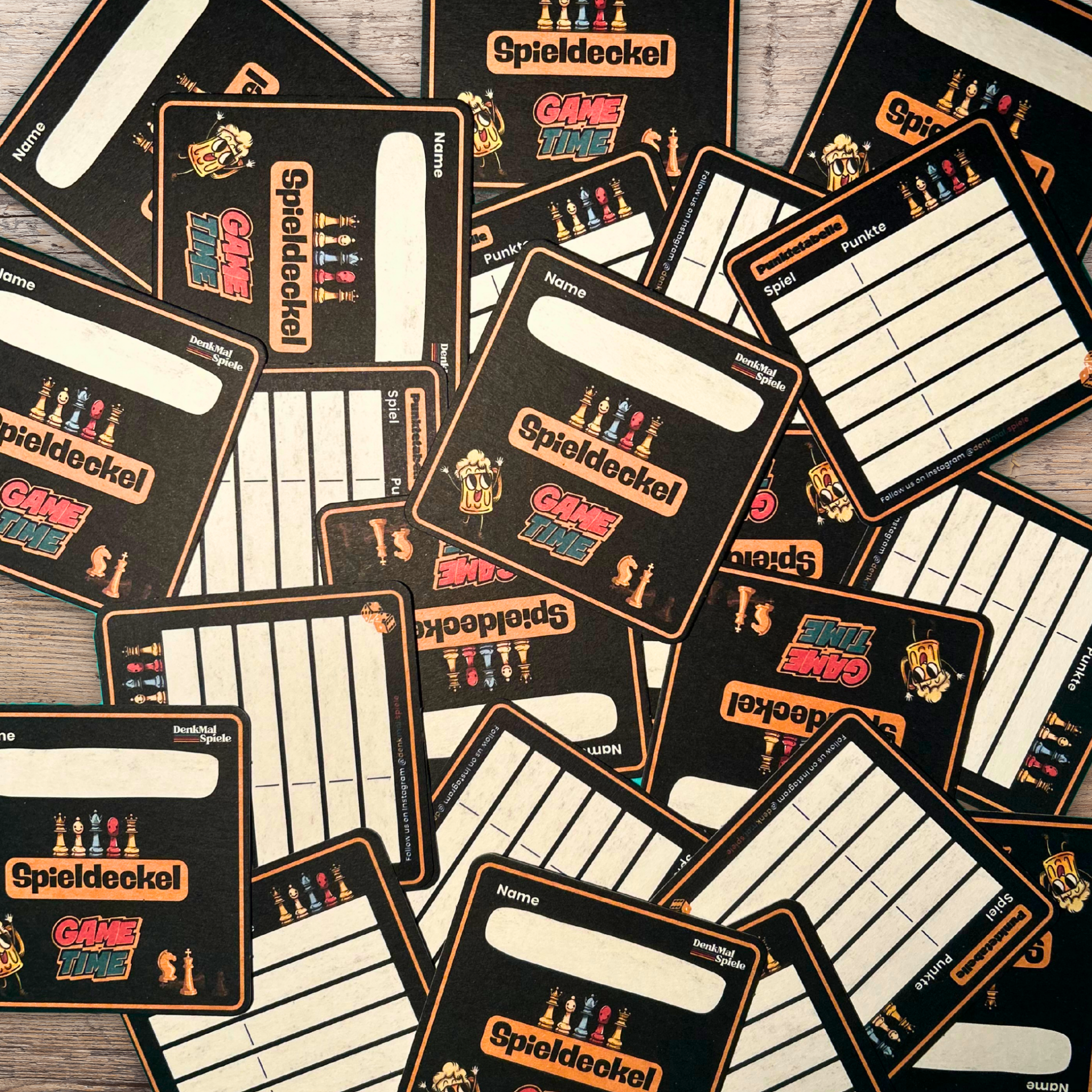 Spieldeckel Set | 50 Stück | Untersetzter | Gaming Zubehör