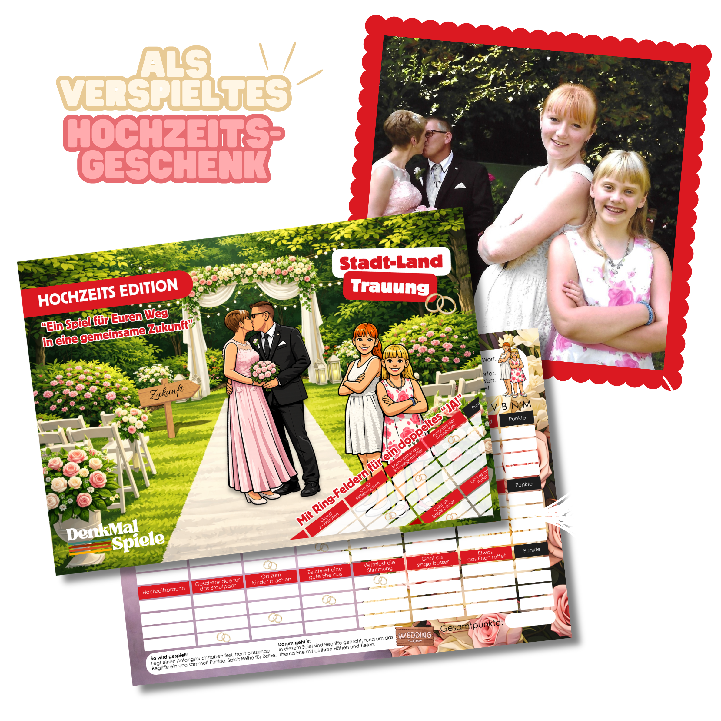 Stadt Land Fluss personalisiert mit Comic Figur