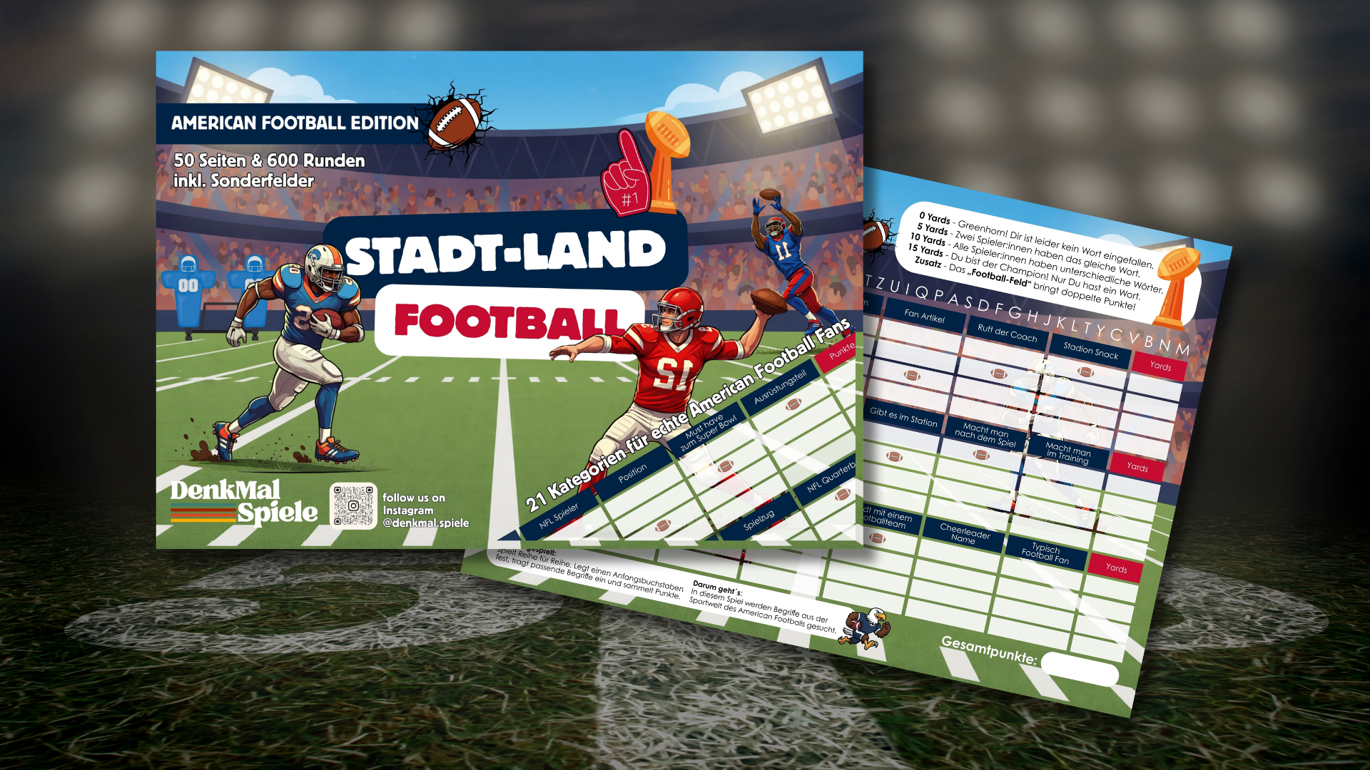 Stadt-Land-Fluss American Football Variante 