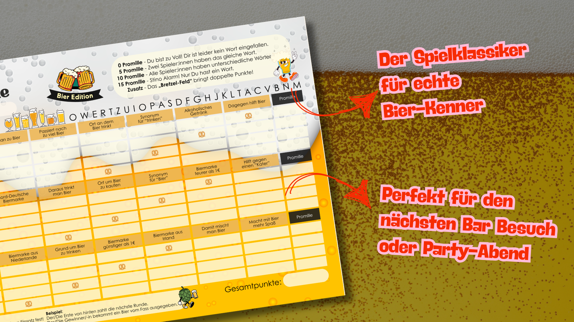 Stadt-Land-Fassbier Spielblock