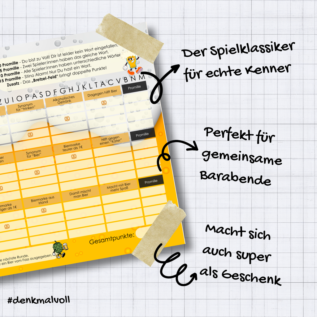 Stadt-Land-Fassbier Spielblock | Stadt-Land-Fluss Bier-Edition