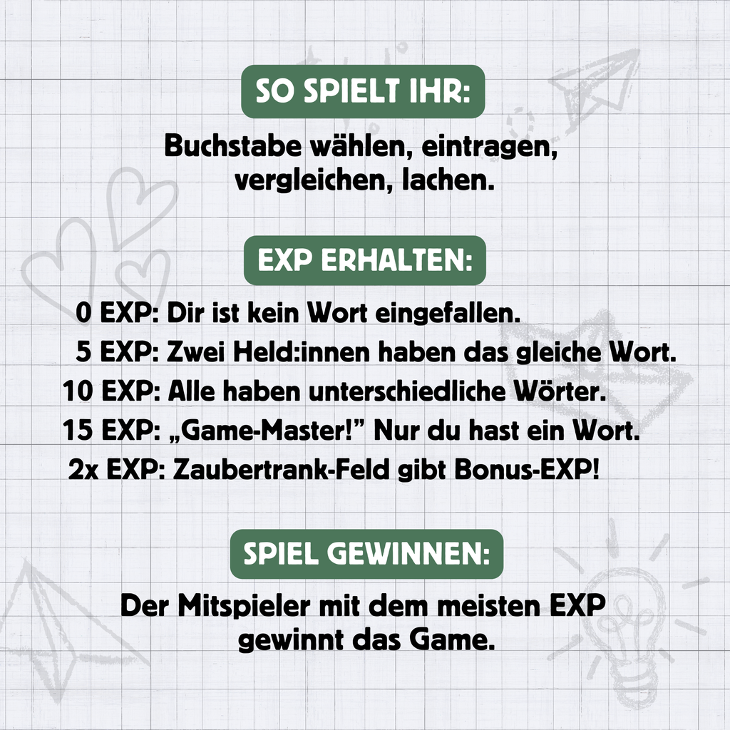 Stadt-Land-Fantasy Spielblock | Stadt-Land-Fluss RPG Edition