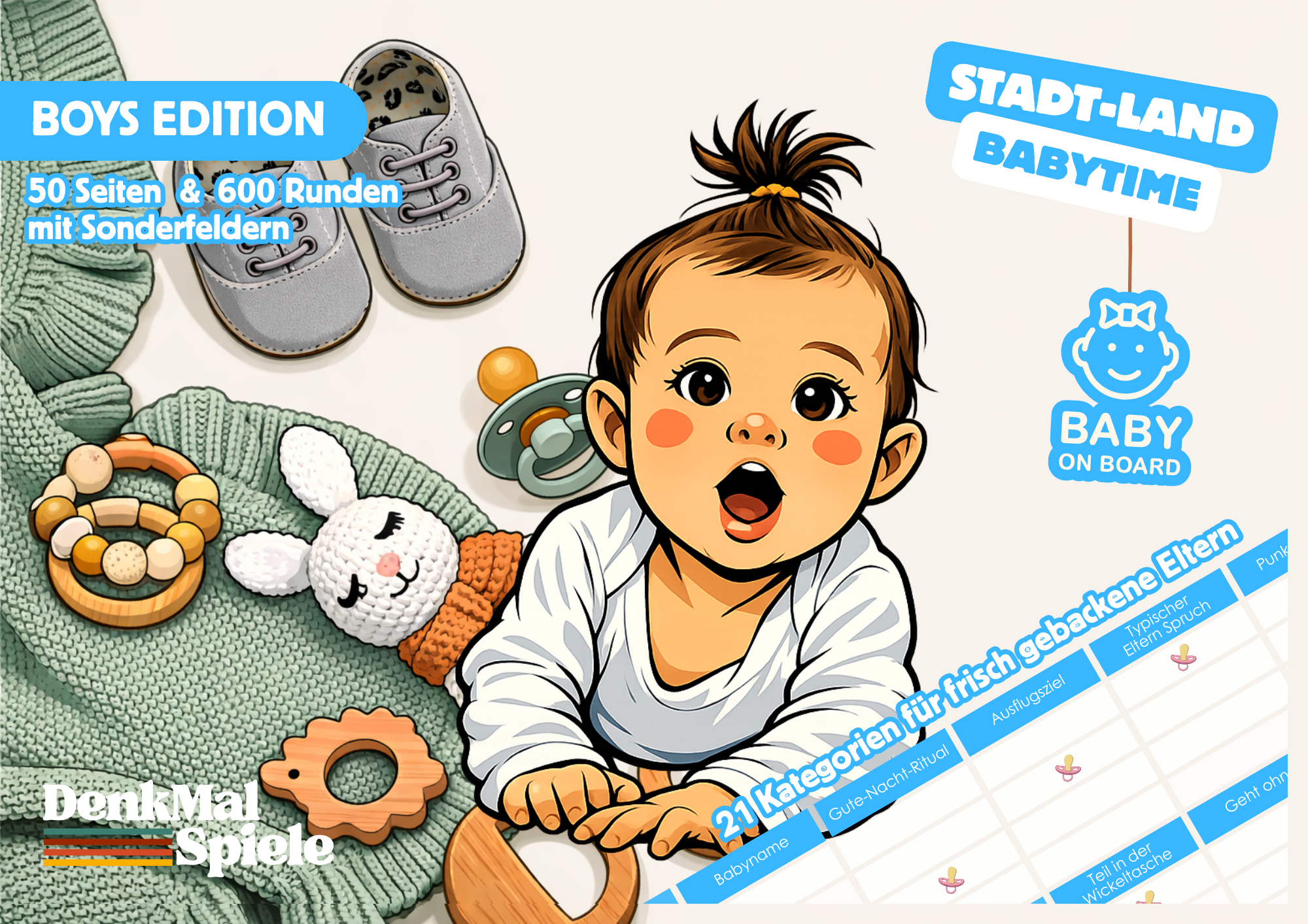 Stadt-Land-Fluss personalisiertes Geschenk zur Geburt