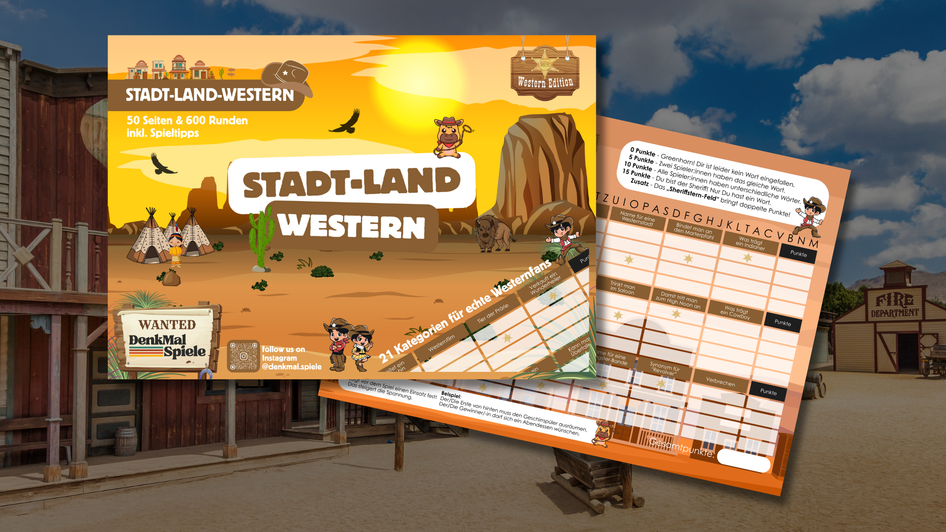 STadt-Land-Fluss Spielblock - Western Edition 