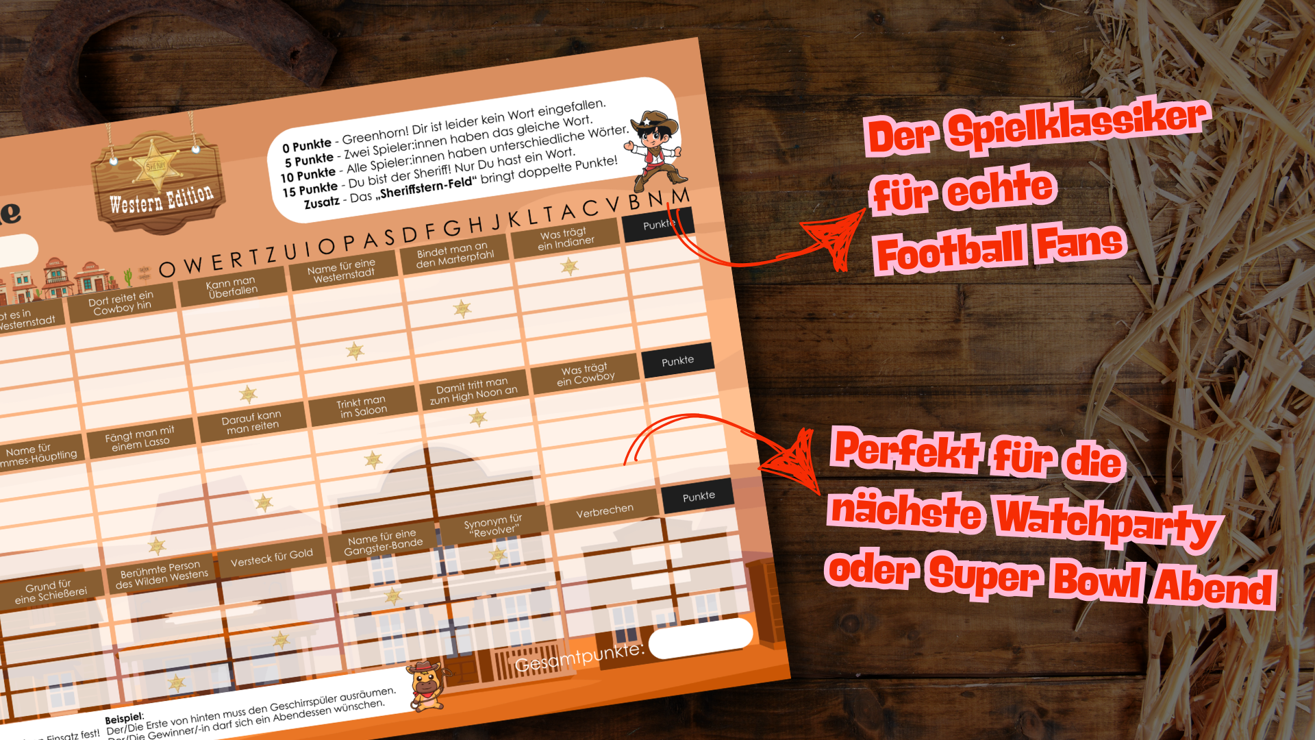 STadt-Land-Fluss Spielblock - Western Edition 