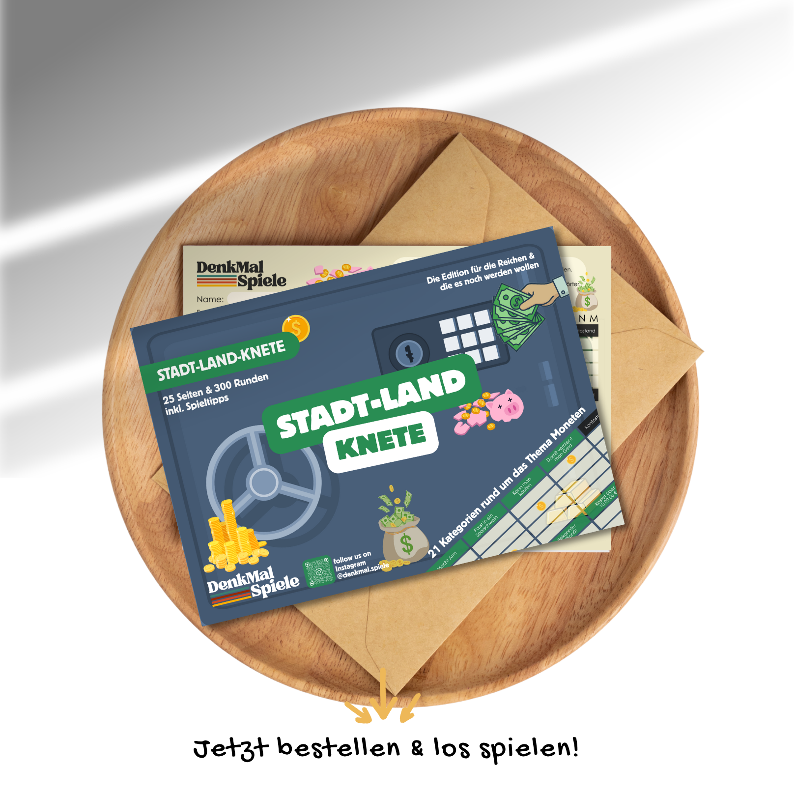 Stadt-Land-Knete Spielblock | Stadt-Land-Fluss Geld-Edition