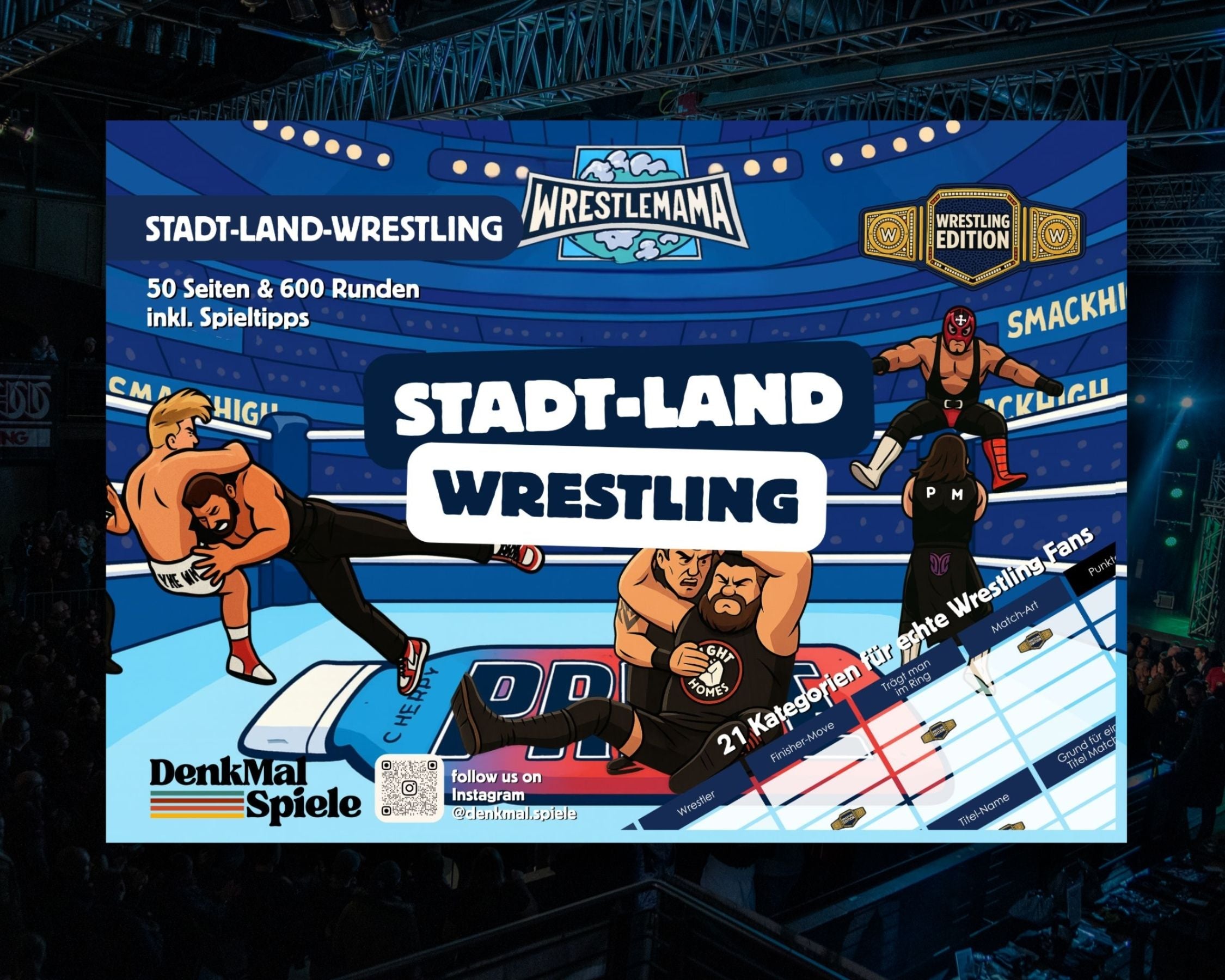 Stadt-Land-Wrestling Spielblock | Stadt-Land-Fluss Partyspiel
