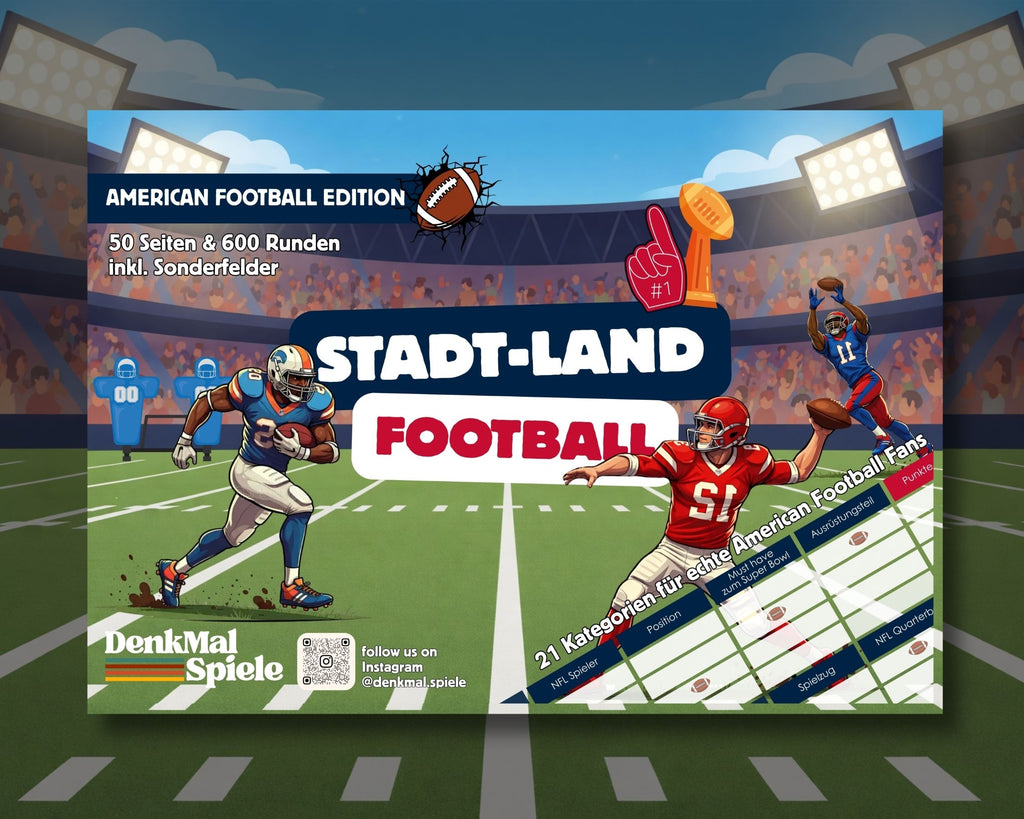 Stadt-Land-Football Spielblock | Stadt-Land-Fluss American Football