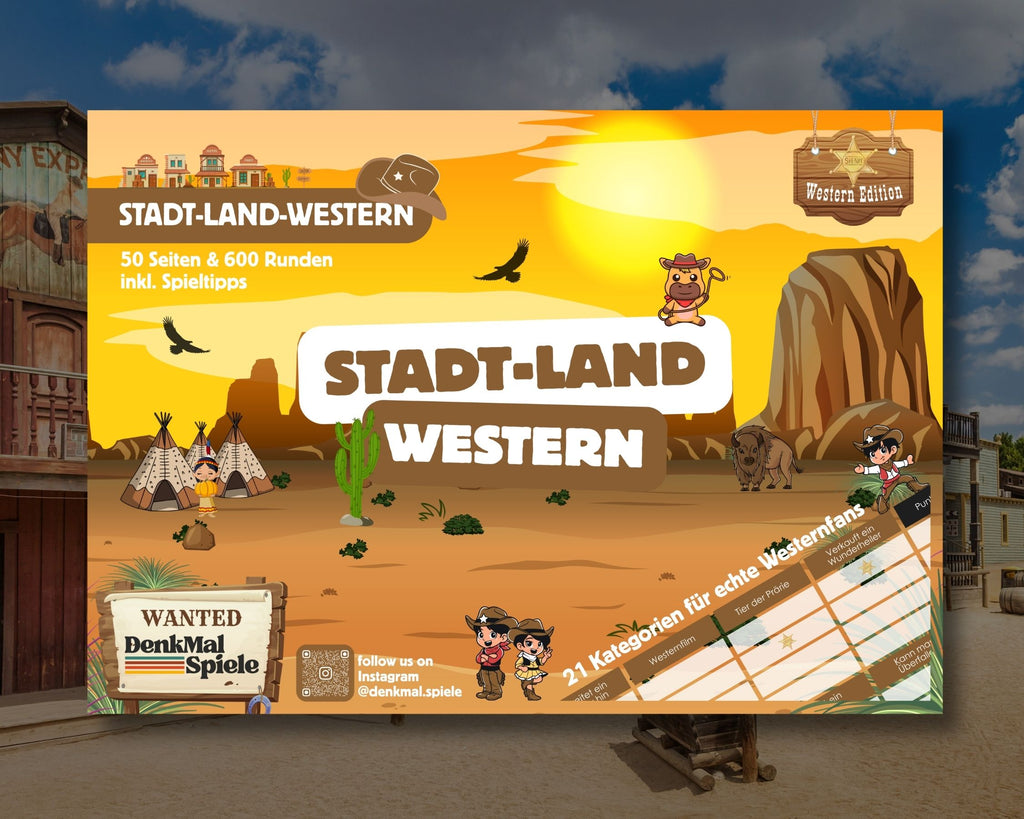 Stadt-Land-Western Spielblock | Stadt-Land-Fluss Wild West