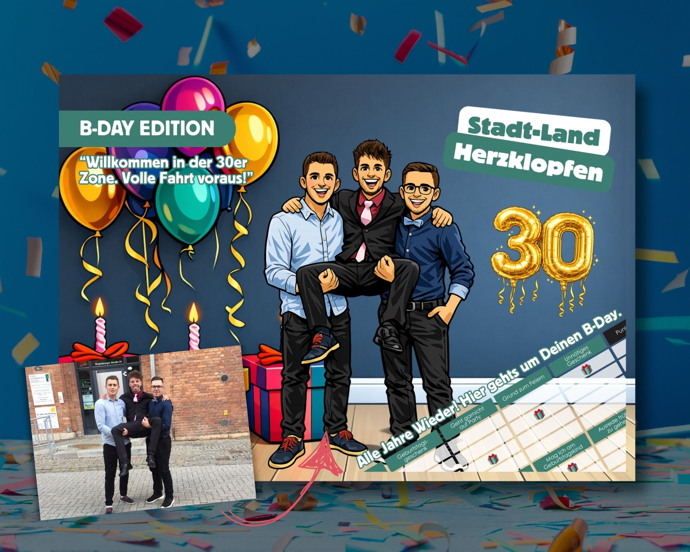 Stadt-Land-Fluss personalisiert – Geburtstags-Spielblock als Geschenk