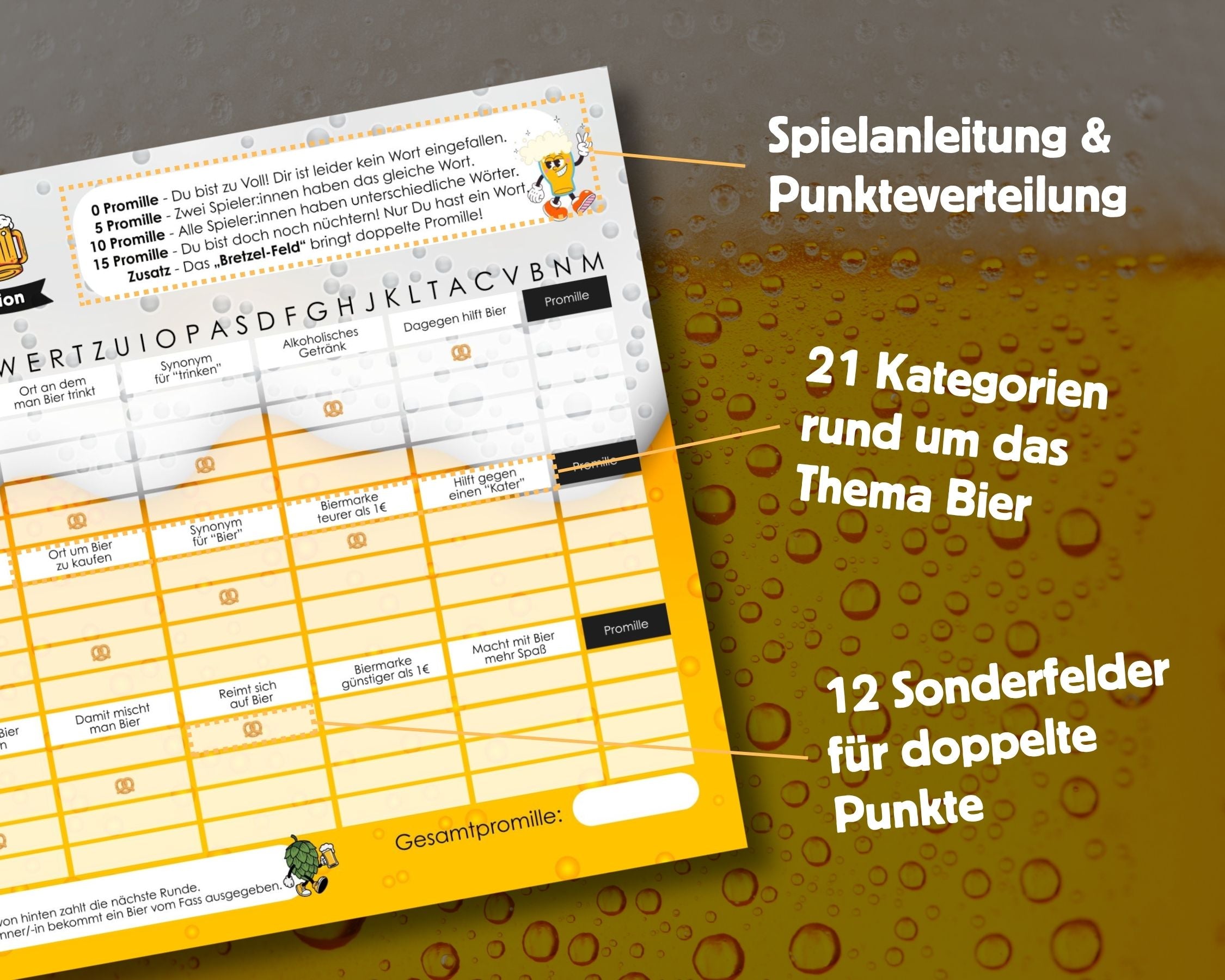Stadt-Land-Fassbier Spielblock | Stadt-Land-Fluss Bier-Edition