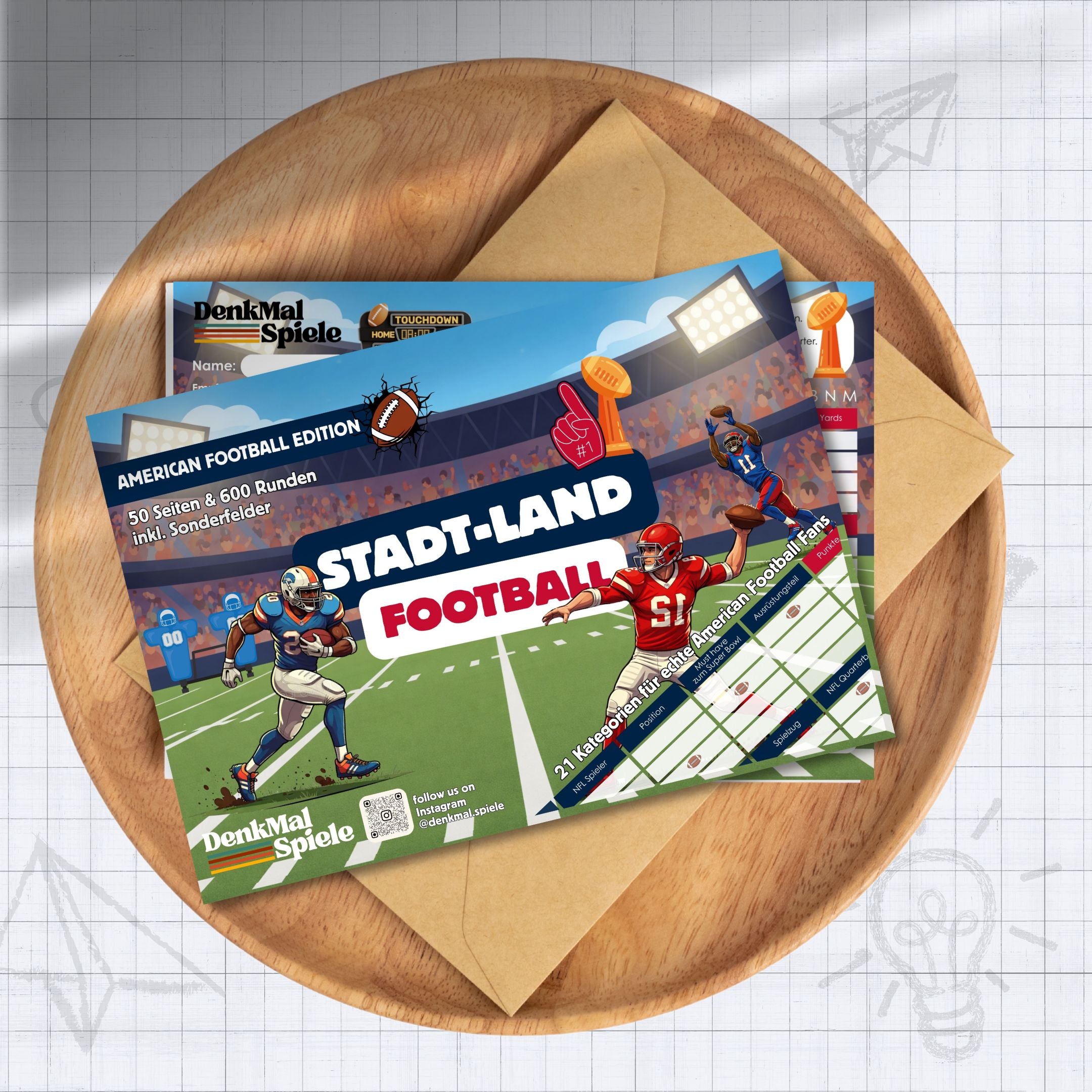 Stadt-Land-Football Spielblock | Stadt-Land-Fluss American Football